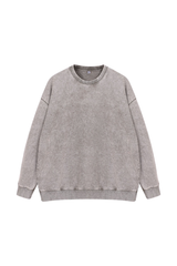 Unisex Fall Washed Vintage Drop Shoulder Relaxed Pullover