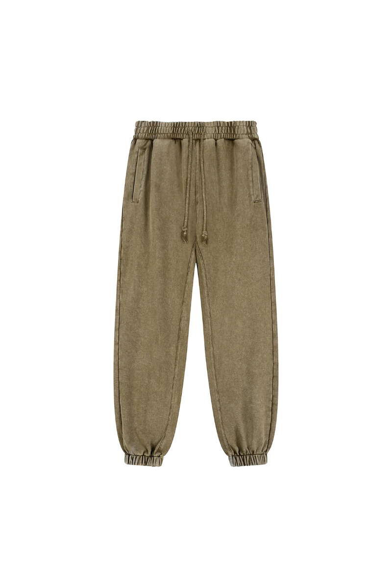 Unisex Fall 100% Cotton Vintage Washed Jogger