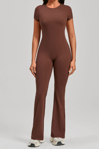 Women's Athletic Backless Pleated Buttock Lift Yoga Jumpsuit