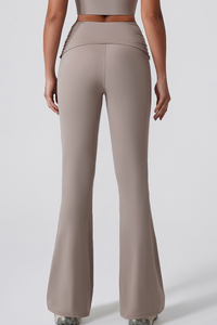 Women's Athletic Twist Front High-Stretch Yoga Flared Pants