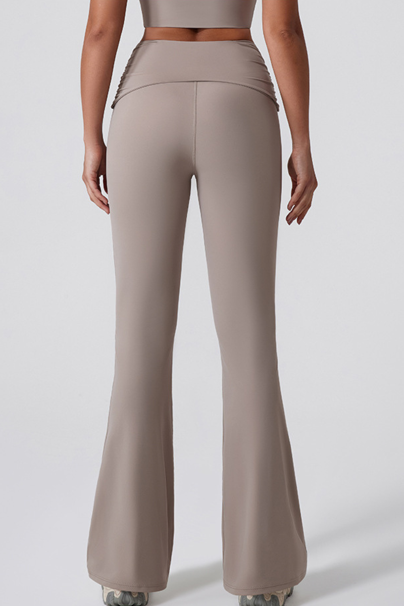 Women's Athletic Twist Front High-Stretch Yoga Flared Pants