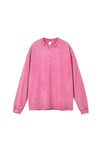 Unisex 100% Cotton Fall Vintage Washed Oversized Pullover