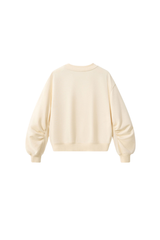Women's Fall Boxy V Neck Drop Shoulder Rib Cuffs Sweatshirt