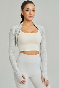 Women's Spring Finger Cuffs Cropped Waist Yoga Shrug