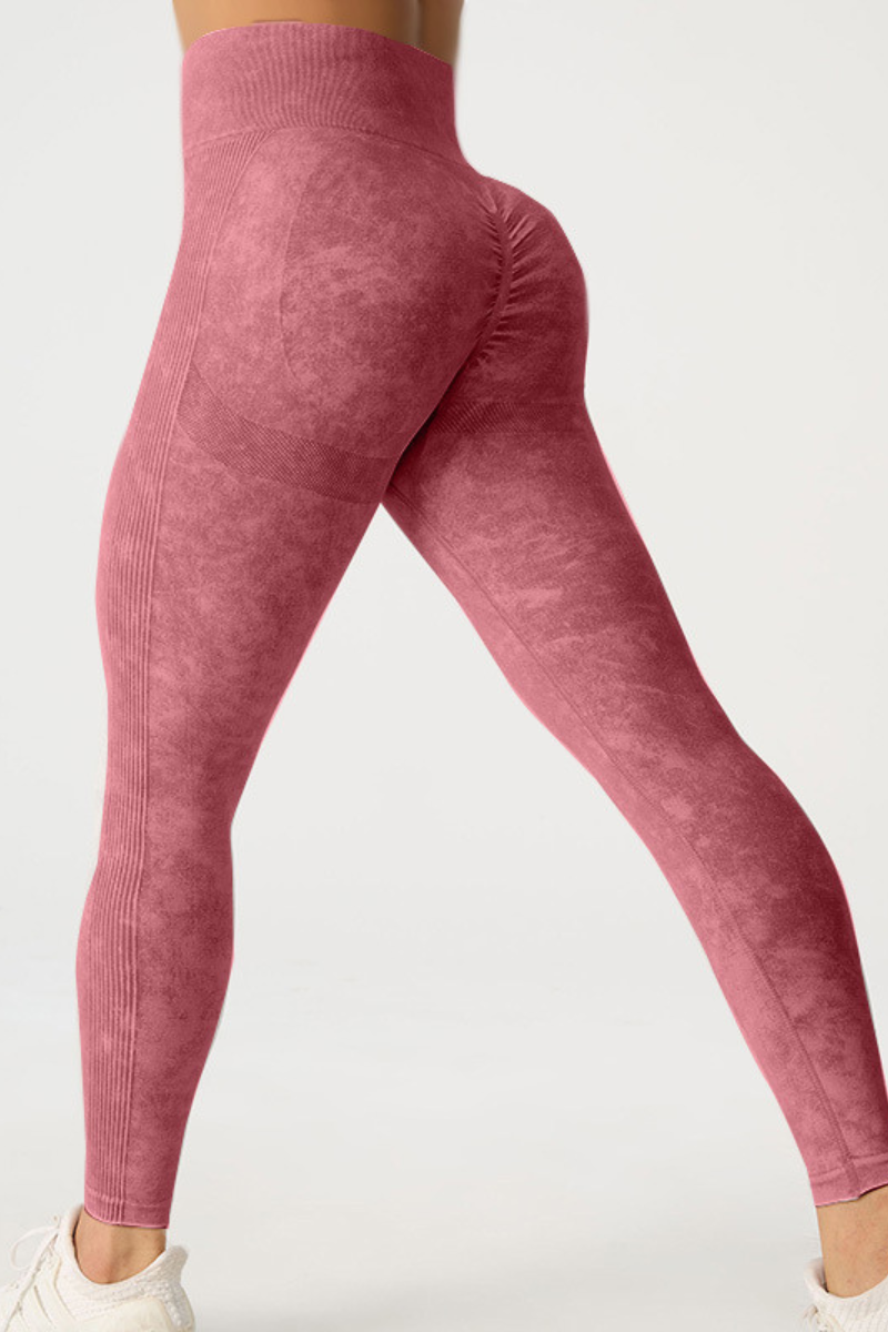 Women's Seamless Pleated Slim Yoga Leggings
