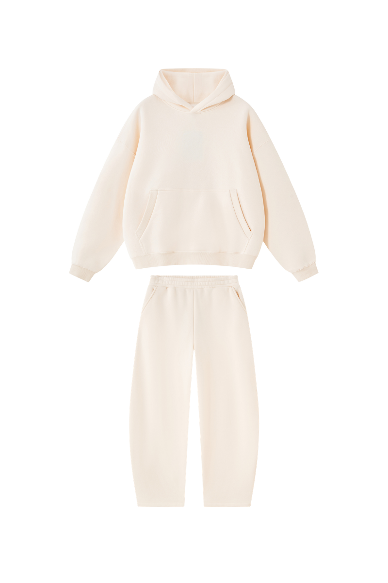 Unisex Fall Fleece Hoodie & Wide Leg Sweatpants Casual Set