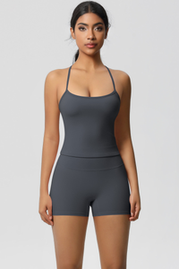 Women Workout Set: Quick Dry Sports Bra + High Waist Shorts