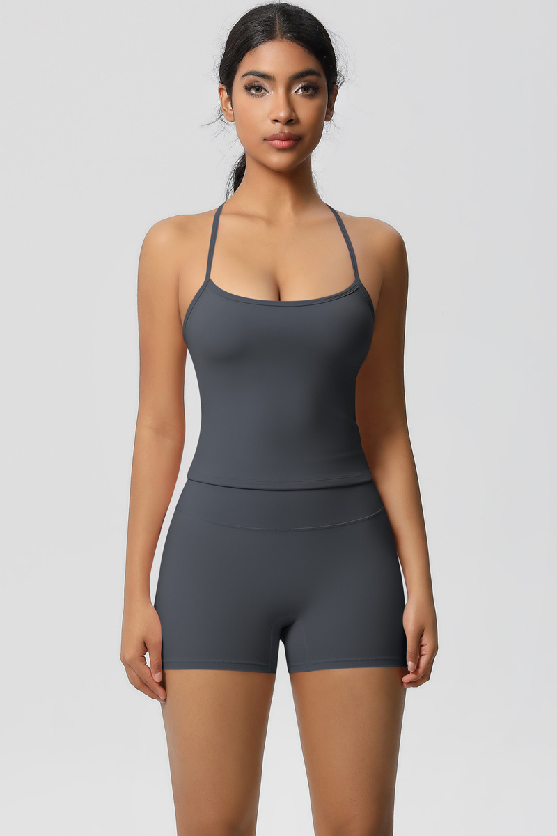 Women Workout Set: Quick Dry Sports Bra + High Waist Shorts