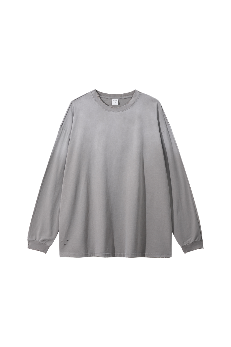 Men's Fall 100%Cotton Vintage Washed Drop Shoulder Pullover