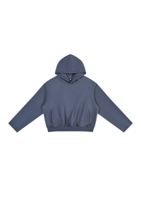 Men's Fall Boxy Cropped Kangaroo Pocket Drop-Shoulder Hoodie