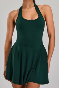 Women's Backless Halterneck Anti-Exposure Tennis Dress