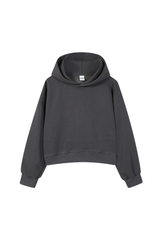 Women's Fall Cropped Relaxed Solid Sports Hoodie