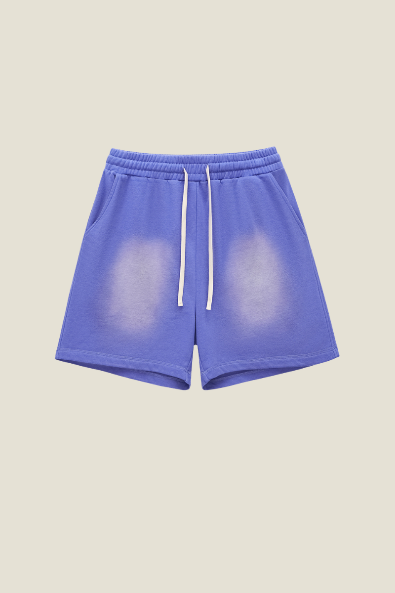 Unisex Washed Gradient Shorts - Side Pocket Straight Drawstring
