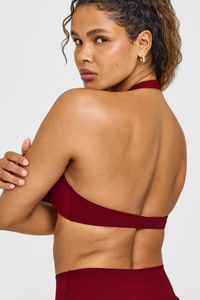 Women's Halter V‑Neck Backless Padded Sports Bra