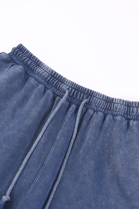 Unisex Fall 100% Cotton Vintage Wax Washed Wide Leg Pants