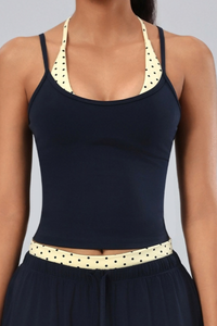 Women's Polka Dot Halter Tank Top And Wide Leg Pants Set