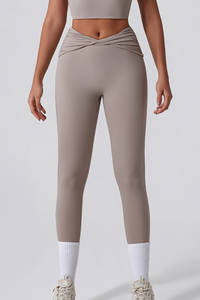 Women's Athletic Twist Cross Waist Yoga Leggings