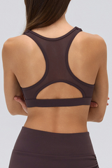 Women's Racerback Mesh Cutout High Support Sports Bra