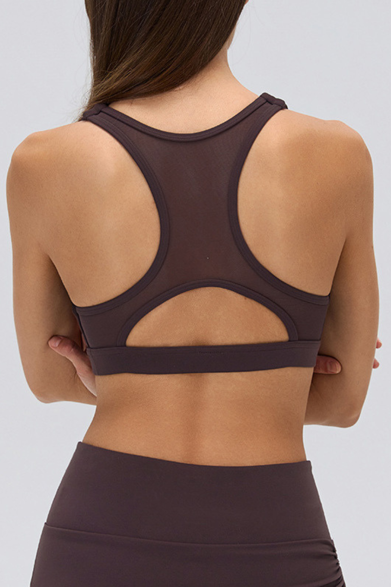Women's Racerback Mesh Cutout High Support Sports Bra
