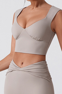 Women's V -Neck Cropped  Sports Yoga Tank Top