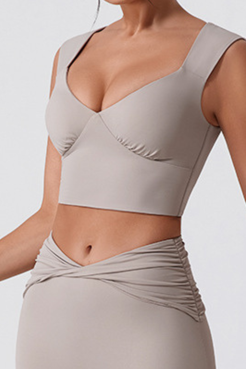Women's V -Neck Cropped  Sports Yoga Tank Top