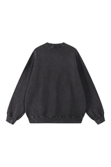 Unisex Fall 100% Cotton Snow Washed Crewneck Sweatshirt
