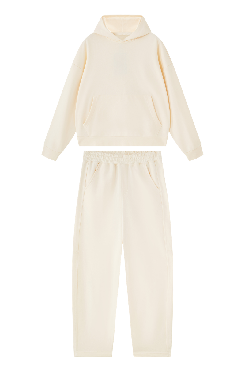 Women's Fall Set:Heavyweight Hoodie And Curved Sweatpants