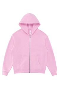 Unisex Fall 350G  Fleece Zip Up Relaxed  Solid Jacket