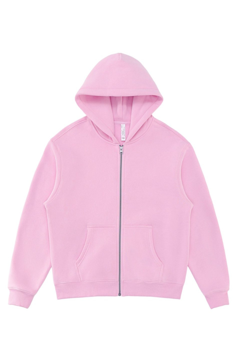 Unisex Fall 350G  Fleece Zip Up Relaxed  Solid Jacket
