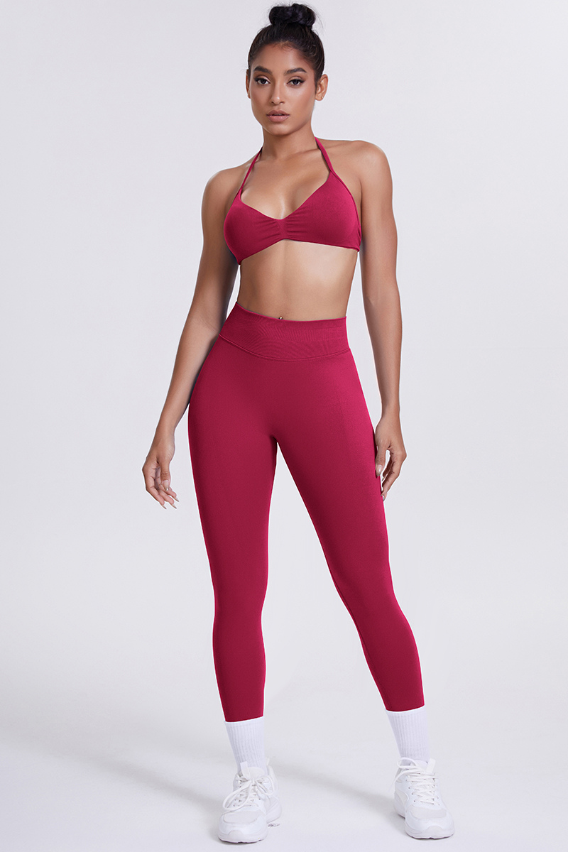 Women's Seamless Sports Bra Athletic Leggings Two-Piece Set