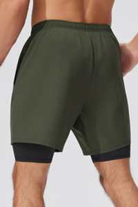 Men's 2-in-1 Double Layer Outdoor Running Athletic Shorts