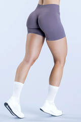 High-waist, cincher-style exercise shorts
