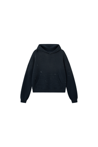 Women's Streetwear Washed Paint Splatter Waffle Hoodie