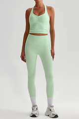Women's Brushed Crisscross Tank Top & Yoga Leggings Set