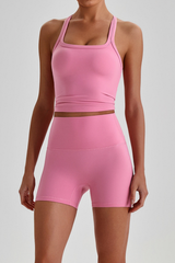 Women's High Impact Compression Tank Top&High Rise Short Set
