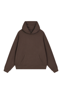 Unisex Fall Boxy Fit Waffle Texture Pullover Relaxed Hoodie