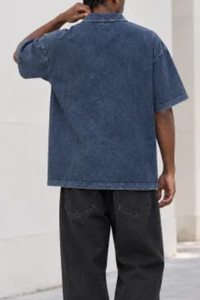 Men's 100% Cotton Snow Washed Vintage Short Sleeve Polo Shirt