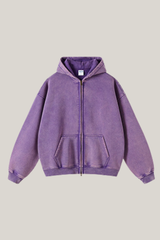 Unisex 360G Heavyweight Washed Distressed Hooded Jacket