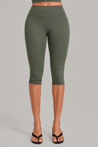 Women’s Mid-Rise Tummy Control Yoga Capri Leggings