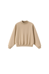 Unisex Fall Streetwear Boxy Mockneck Sweatshirt