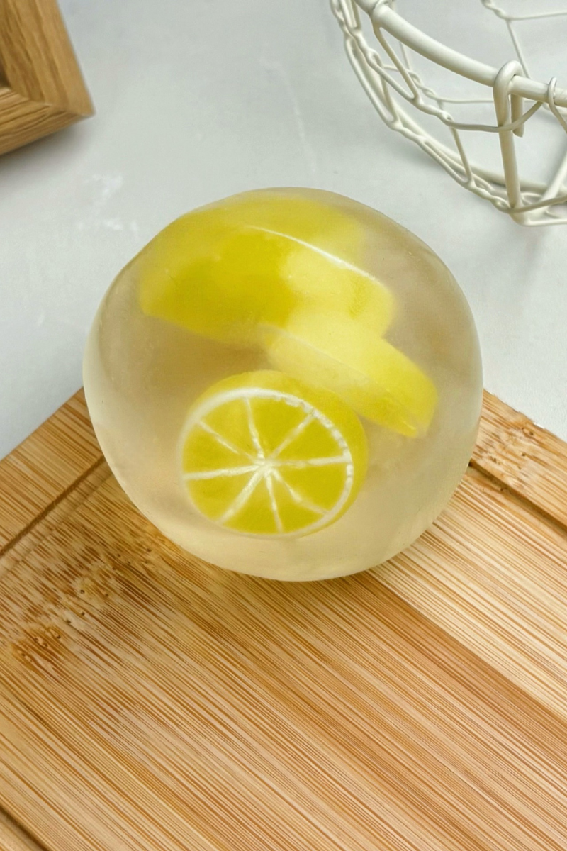 2.36in Clear Fruit Slice Squishy Ball Sensory Fidget Toy