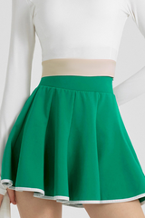 Women's Tennis Color Trim Pleated Athletic Mini Skirt