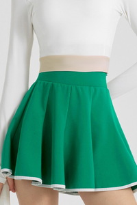 Women's Tennis Color Trim Pleated Athletic Mini Skirt