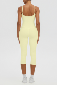 Women's Athletic Tank Top & High Waist Capri Leggings Set