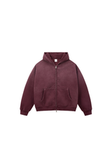 Women's Fleece-Lined Spray-Faded Oversized Hooded Jacket