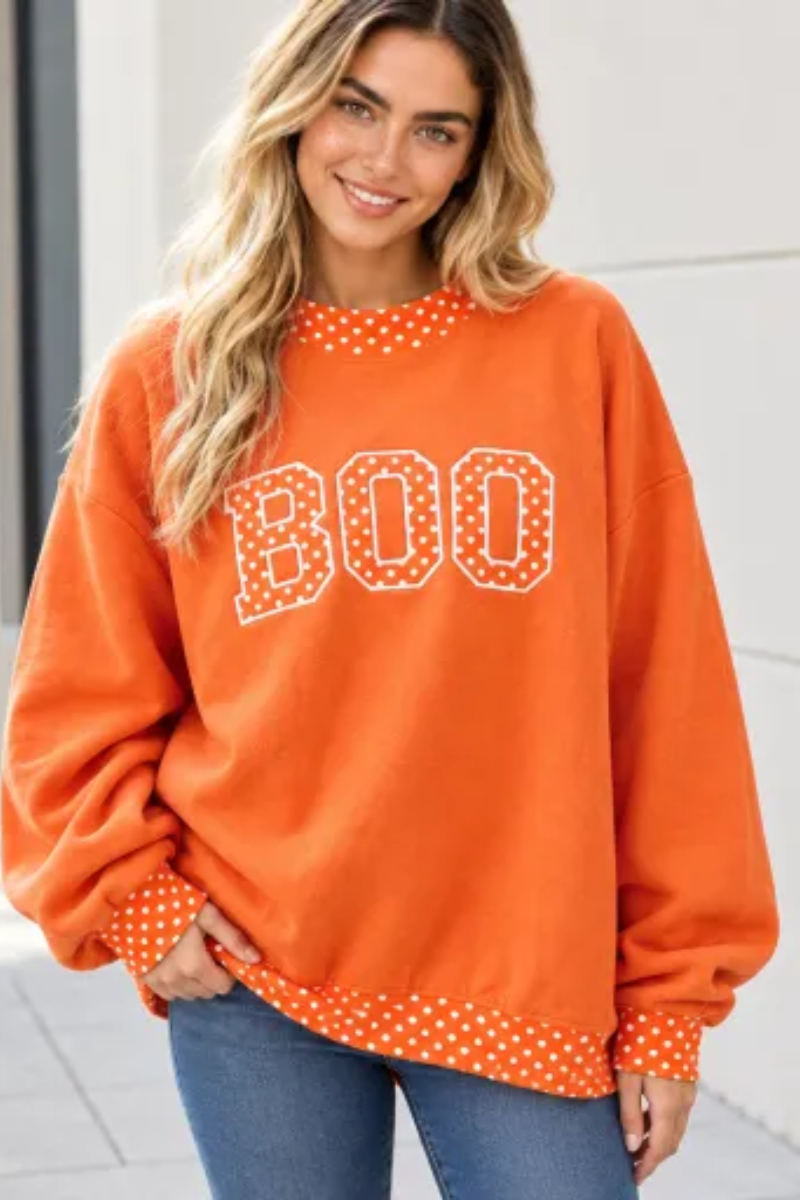 Women's Fall Letter Appliqué Embroidery Mockneck Sweatshirt
