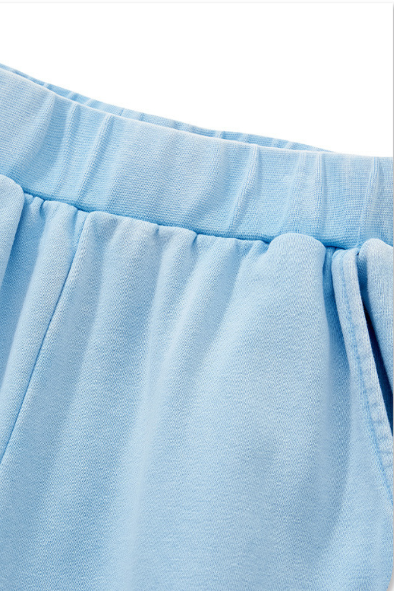 Women's Fall Washed Distressed Ruched Flare Sweatpants