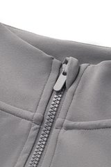 Women's Full Zip Finger Cuffs Slim Fit Sports Yoga Jacket