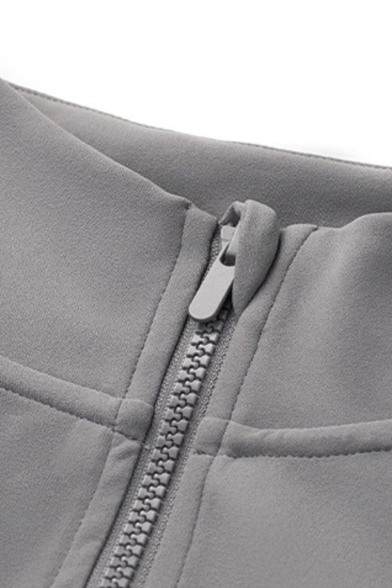 Women's Full Zip Finger Cuffs Slim Fit Sports Yoga Jacket