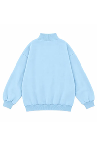 Women's Fall Oversized Letter Print Mockneck Sweatshirt